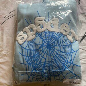 Sp5der Web Hoodie Sky Blue Size Large